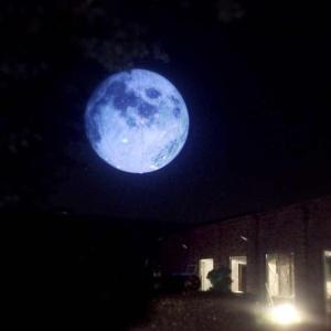 Round Advertising Helium Balloon LED Inflatable Giant Moon Balloon