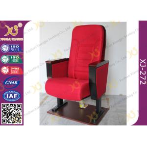 Public Folded Veneer Auditorium Chairs / Red Lecture Hall Seating
