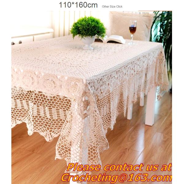 Handmade Table Cloth Crochet Table Runner Dining Party Tablecloth Lace