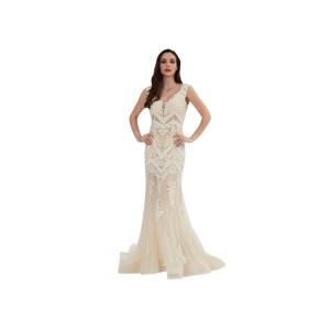 Customize High End Muslim Ball Gowns Dresses With Sleeves Chiffon Fabric