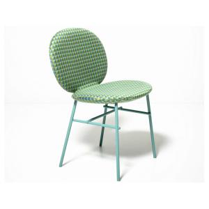 China Kelly C Basic Fiberglass Dining Chair With High Backrest And Metal Base on sale