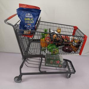 American Style 125L Warehouse Grocery Shopping Trolley With Collision Angle