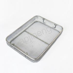 Silver Wire Mesh Basket Stainless Steel 304 316 For Cleaning / Sterilization