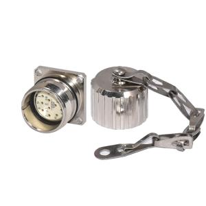 High Power M23 Connector Shielded Square Panel Mount 12pins Female Plug