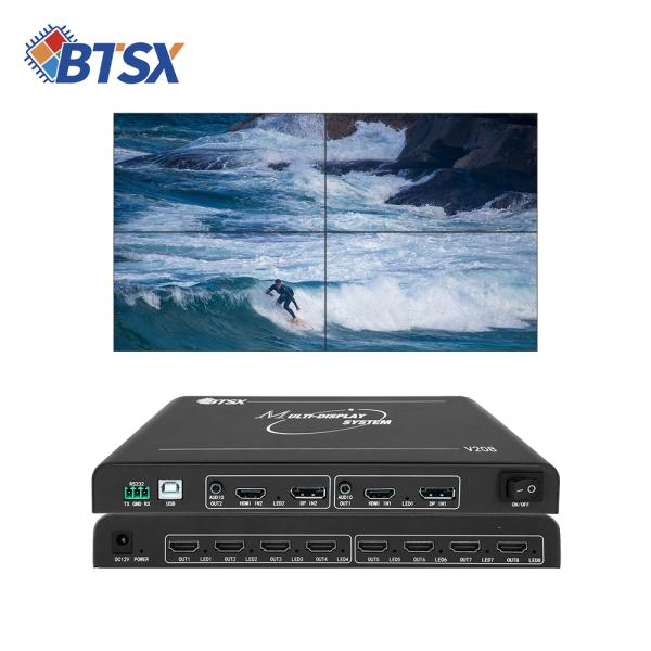 8 Output Ports Video Wall Processor for Ultra High Definition and Multi-Screen