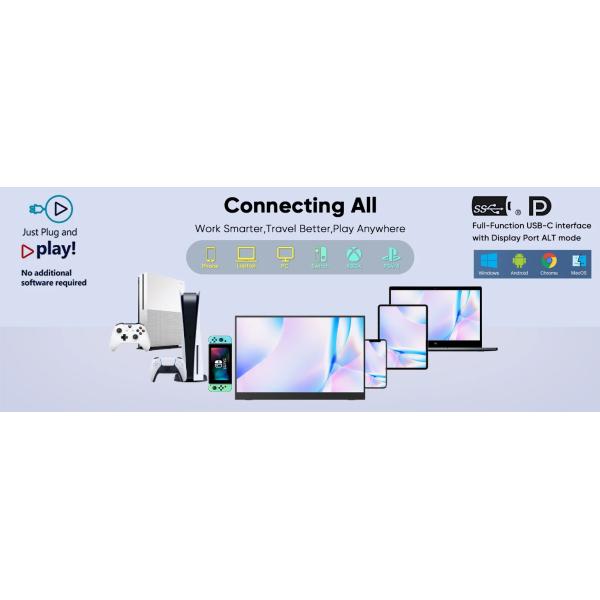 Custom 4K 1080P FHD Portable Gaming Ps4 Attachable Monitor External For Laptop