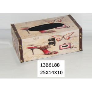 Living Room Office MDF PU Printing Wooden Tissue Box