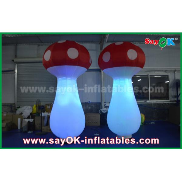 2.5mh white 190T Nylon cloth Inflatable LED light Mushroom for Decoration