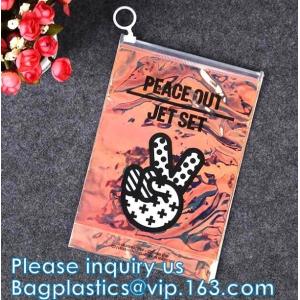 China Vinyl Slider PE PVC EVA Forsted Matte Compostable Zipper Lock Bag, Holographic Laser Zip Seal Grip Bags on sale