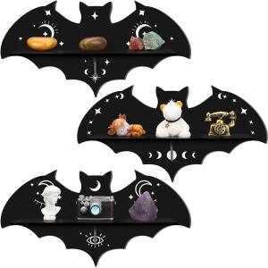 Customized Gothic Bat Shelf Crystal Rack Coffin Shelf-Spooky Floating Shelves