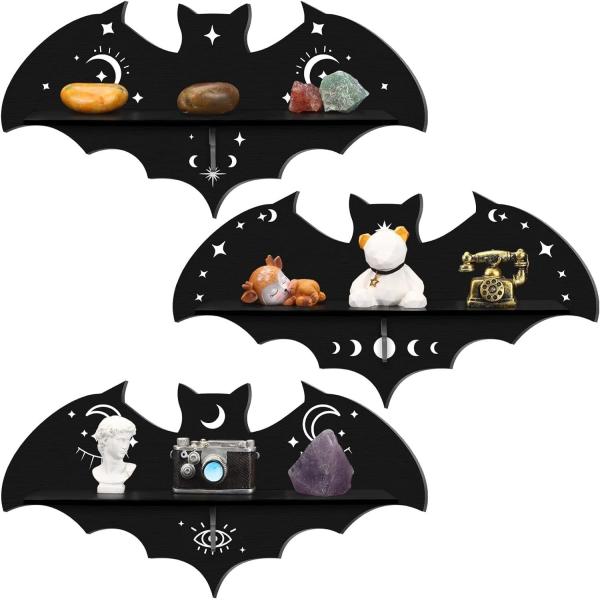 Customized Gothic Bat Shelf Crystal Rack Coffin Shelf-Spooky Floating Shelves