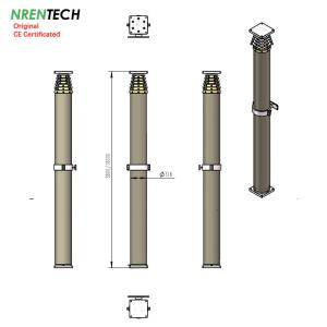 18m-400kg heavy duty payloads non-lockable pneumatic telescopic mast for mobile