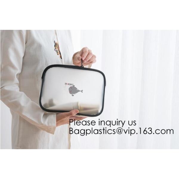 Travel Transparent Pvc Toilet Cosmetic Bag Clear Make Up Pouch,Waterproof Custom Logo Geometric Black Pouches Cosmetic B
