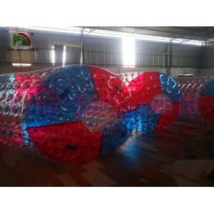 PVC / TPU Inflatable Water Toy / Roller With Colorful Dots / Color Cross On Ends