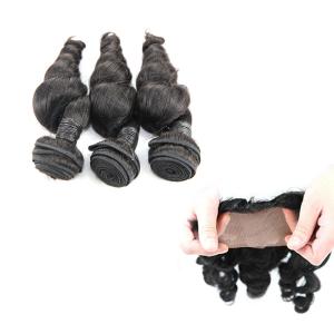 Real Long Loose Curly Hair Extensions , Indian Loose Curl Weave No Tangle