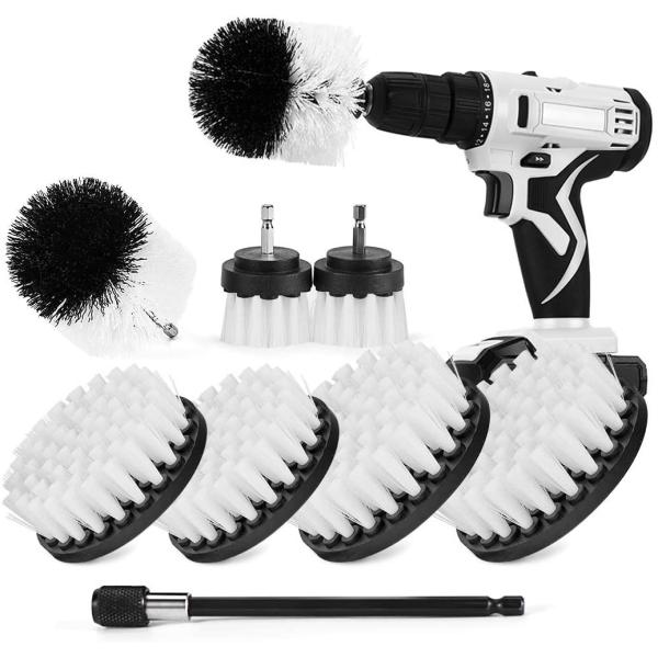 Quality ISO9001 White Drill Scrubber Brush Set 0.15mm Filament Diameter wholesale