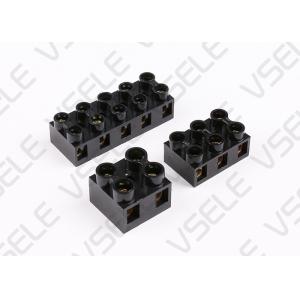 Dual Row Electrical Terminal Block Seat Fixed Type Black Base Connection