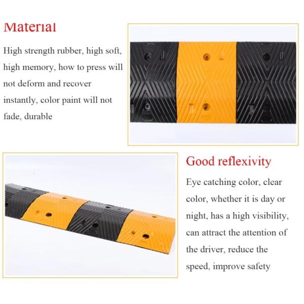 CE/ISO Certified Speed Bump Kit Weatherproof Rubber Traffic Calming Device for Warehouse/School Zone