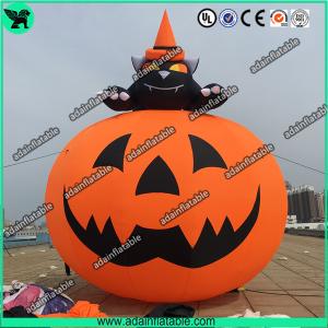 Cheap 3M Party Inflatable Pumpkin / Halloween Inflatables With Smiling Face for sale