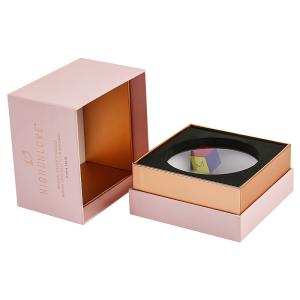 Eco Friendly Rigid Paper Candle Gift Box Packaging With Lid And Foam Insert