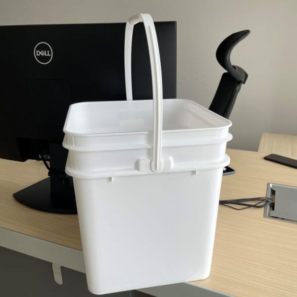 Custom Logo Printed Square Plastic Pail Durable Container for Industrial Applications