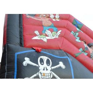 Red / Black Pirate Inflatable Pirate Ship Slide For Party 30ft