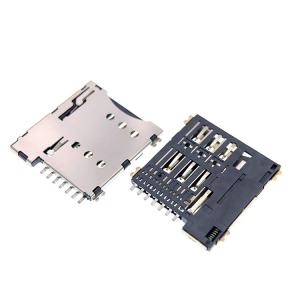Cheap Push Pull Type Micro 7p SIM Card Socket Connector 1.35mm Height For PCB for sale