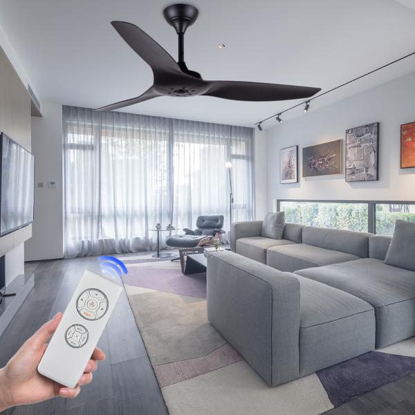 ABS Blade American Ceiling Fans Living Room Black 52 Inch Ceiling Fan