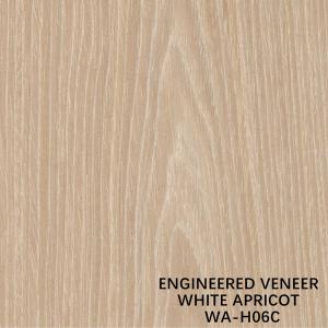 China Furniture Man Made Wood Veneer Crown Grain White Apricot H06C 0.15-0.6mm Fleeced Back on sale