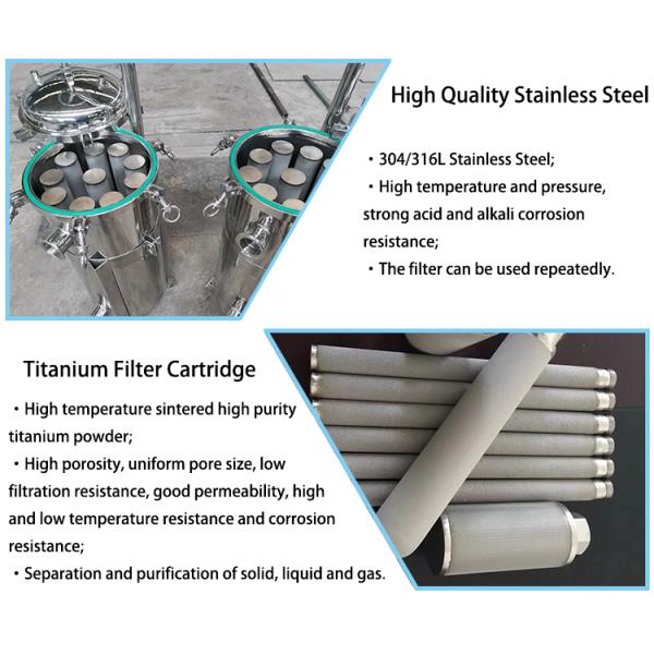 Stainless Steel Industrial Filter Titanium Rod Cartridge Filter Housing