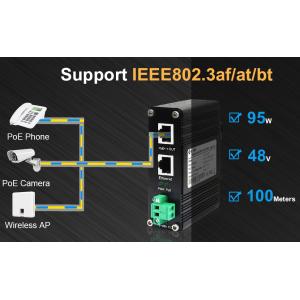 Industrial 95W PoE++ Injector IEEE 802.3bt 12-48V DC Wide Input Gigabit Ethernet
