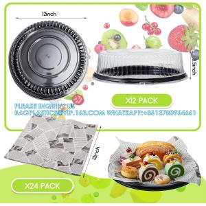 Disposable Catering Trays With Lids Serving Trays Black Plastic Round Platters