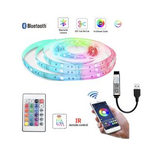 TV Decoration 5m RGB LED Strip Light Set With 24Keys Bluetooth Control And IP20