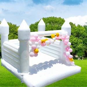 2024 White Inflatable Bouncer House with Double Slide and Rainbow Design PVC