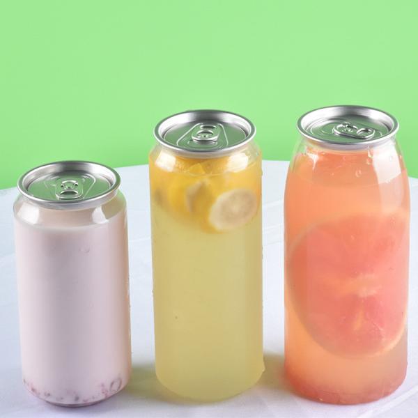 Quality Popular Design Reusable Can for Fruit Juice clear Plastic Juice Cans Juice in Pet Can with Factory wholesale