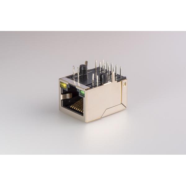 Gree Rj45 With Transformer , Right Angle Rj45 Giga Single Port Tab-Up Intergrate