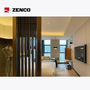 China Modern and comfortable hotel bedroom furniture set with solid wood and leather on sale