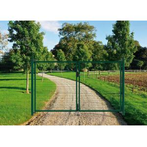 PVC Coated Welded Wire Fence Galvanised Square Mesh Fencing Green Color
