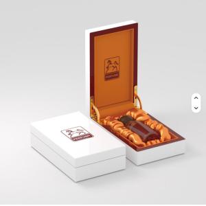 Custom Gold Stamp Printed Square Gift Box Perfume Embossed Varnishing Glossy