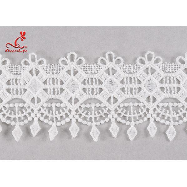 Quality Fancy 5cm Fancy Water Soluble Flat Lace Trim With Embroidered Patterns For Clothing wholesale