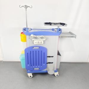 Centralized Locked Hospital Emergency Cart With Sliding Side Shelf Needle