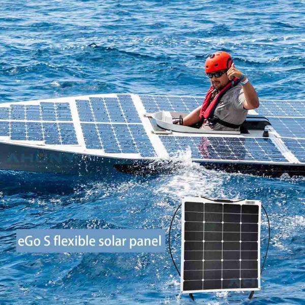 Thin Film ETFE Bendable Solar Panel Semi Flexible 12v 75 Watt water resistant Monocrystalline sol panel supplier