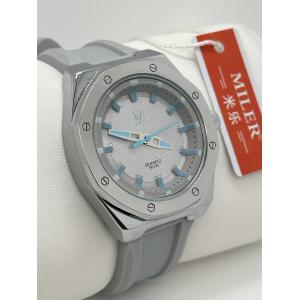 Classic Black Silicon Strap Watch Mens Watch With Elastic Band White Dial