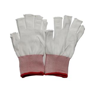 Half Finger Seamless Polyester Liner Gloves Reusable For Cleanroom