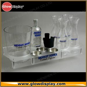 Illuminated Bar ServingTray For Shot Glasses Made of Acrylic and Metal