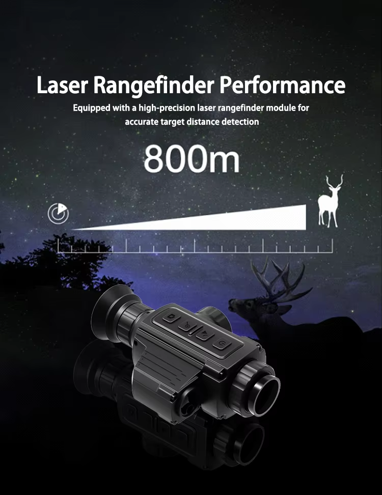 TMRS5 Series Outdoor Thermal Scope Resolution 384x288 with Rangefinder Full Black Night Vision Devices for Hunting