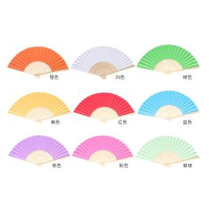 plain color promotional Folding Hand Fans with plastic or wooden or bamboo frame
