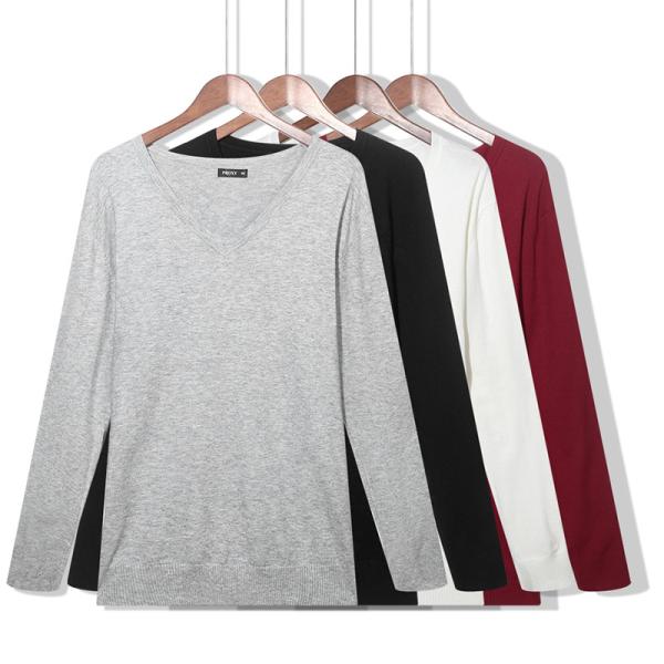 Quality Autumn Multicolor Ladies V Neck Sweaters All Match Simple Warm Thin Section wholesale