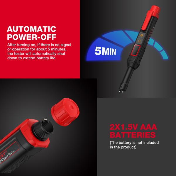 HT663 Car Brake Fluid Tester Meter Liquid Oil Tester Analyzer For DOT3 DOT4 DOT5.1 Brake Oil Quality Check Pen