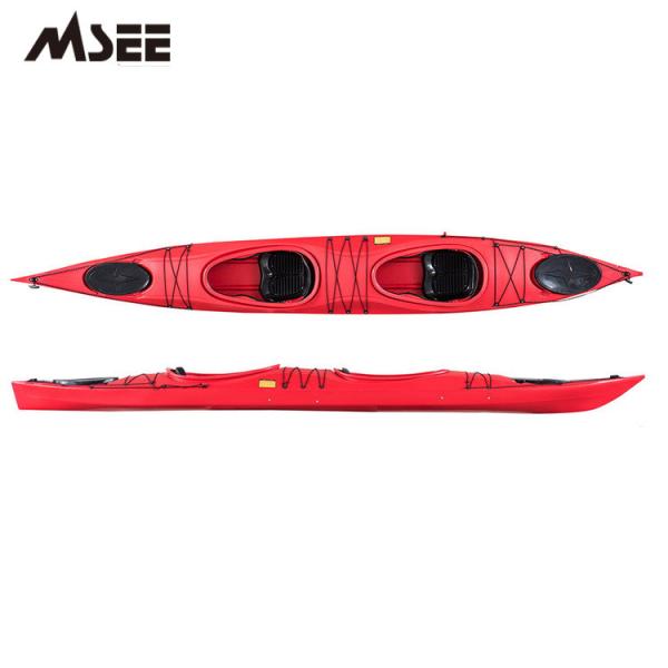 Quality Stable Single Deep Sea Kayak Fishing Paddle Plastic With 1 Seat In Red wholesale